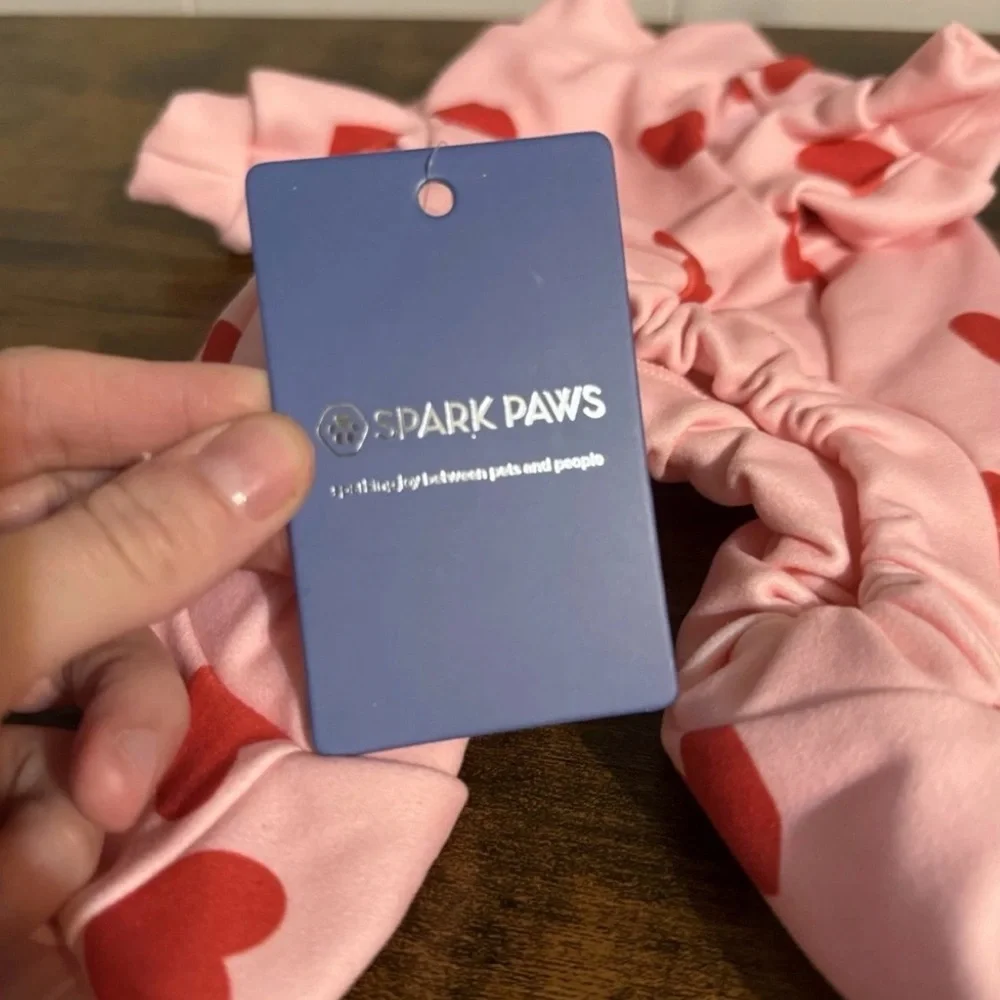 Pink Heart Print Dog Pajamas